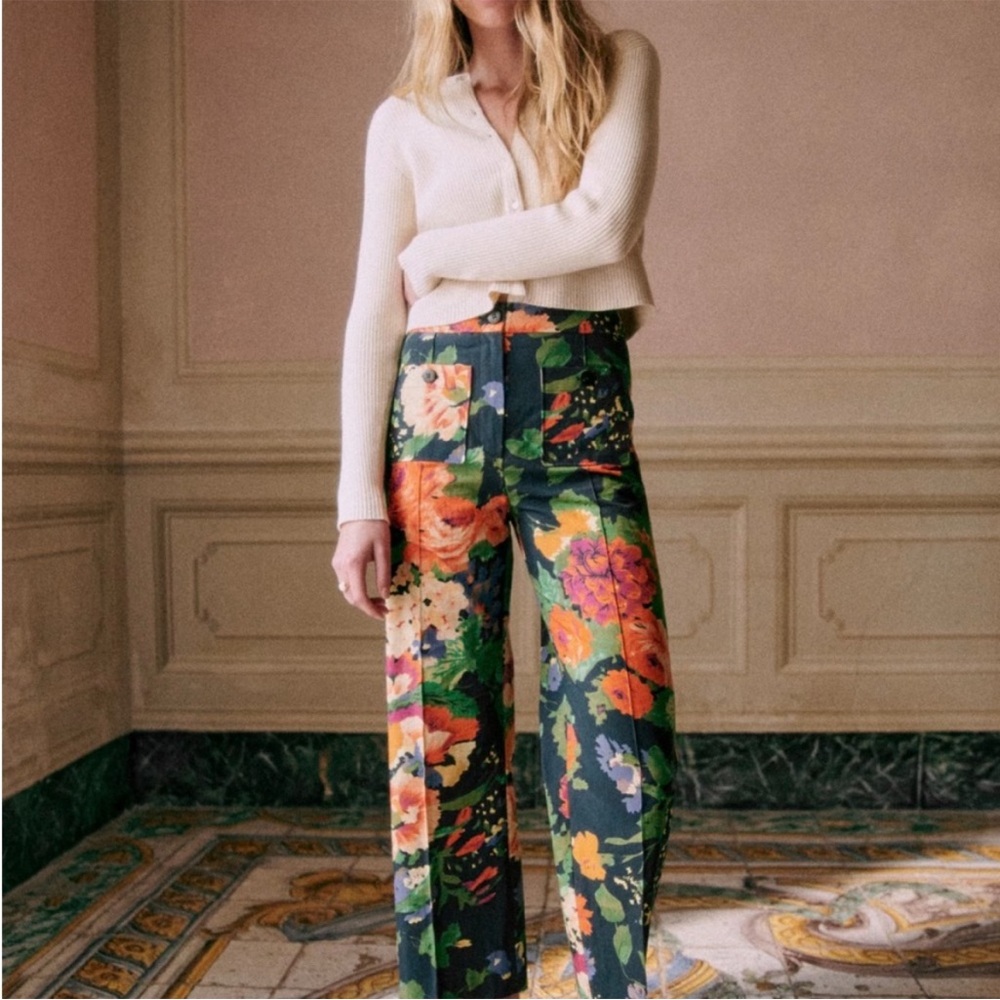 NWT Sezane EMILIO TROUSERS Trianon Floral Print